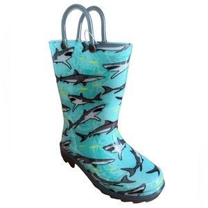 Western Chief Kids Light-Up Waterproof Rain Boot with Pull on Handles-Size 9 New